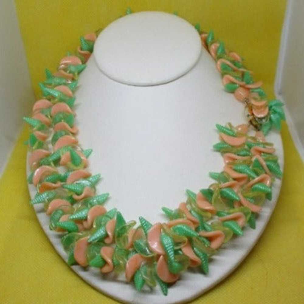 HONG KONG LUCITE Seashell Necklace Fruit Salad Ne… - image 1