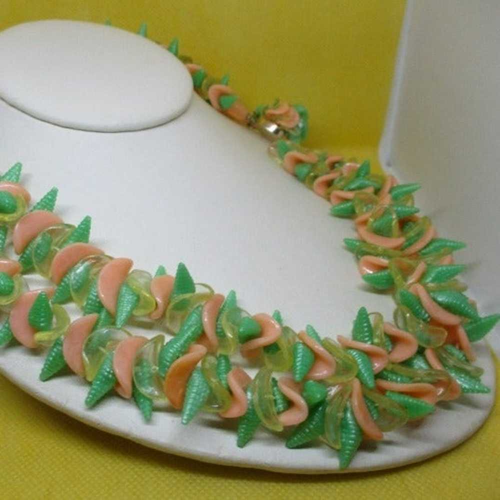 HONG KONG LUCITE Seashell Necklace Fruit Salad Ne… - image 2