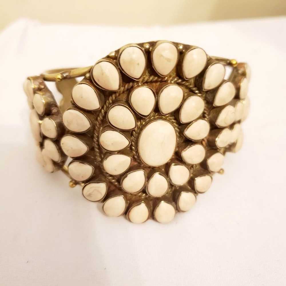 Multi Stone Off White Varisite Bracelet - image 2