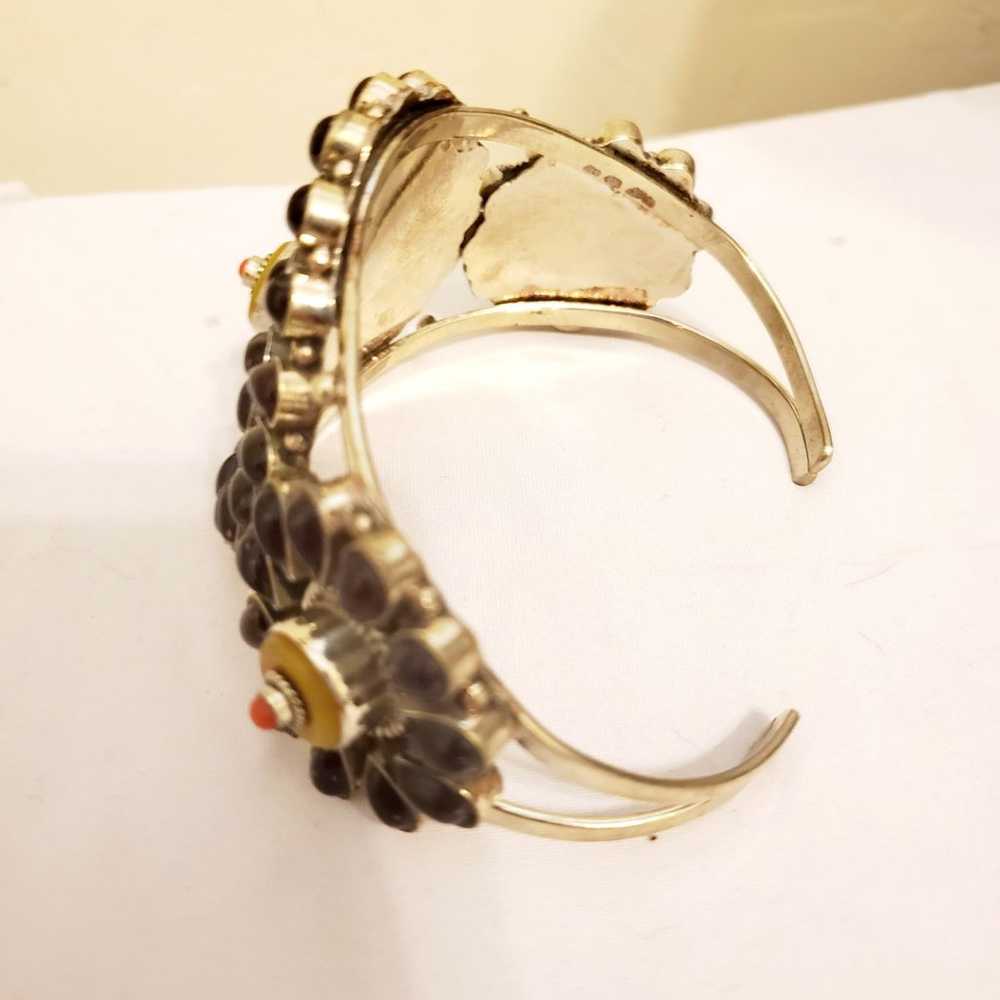 Multi Stone Bullseye Copal Cuff Bracelet - image 9