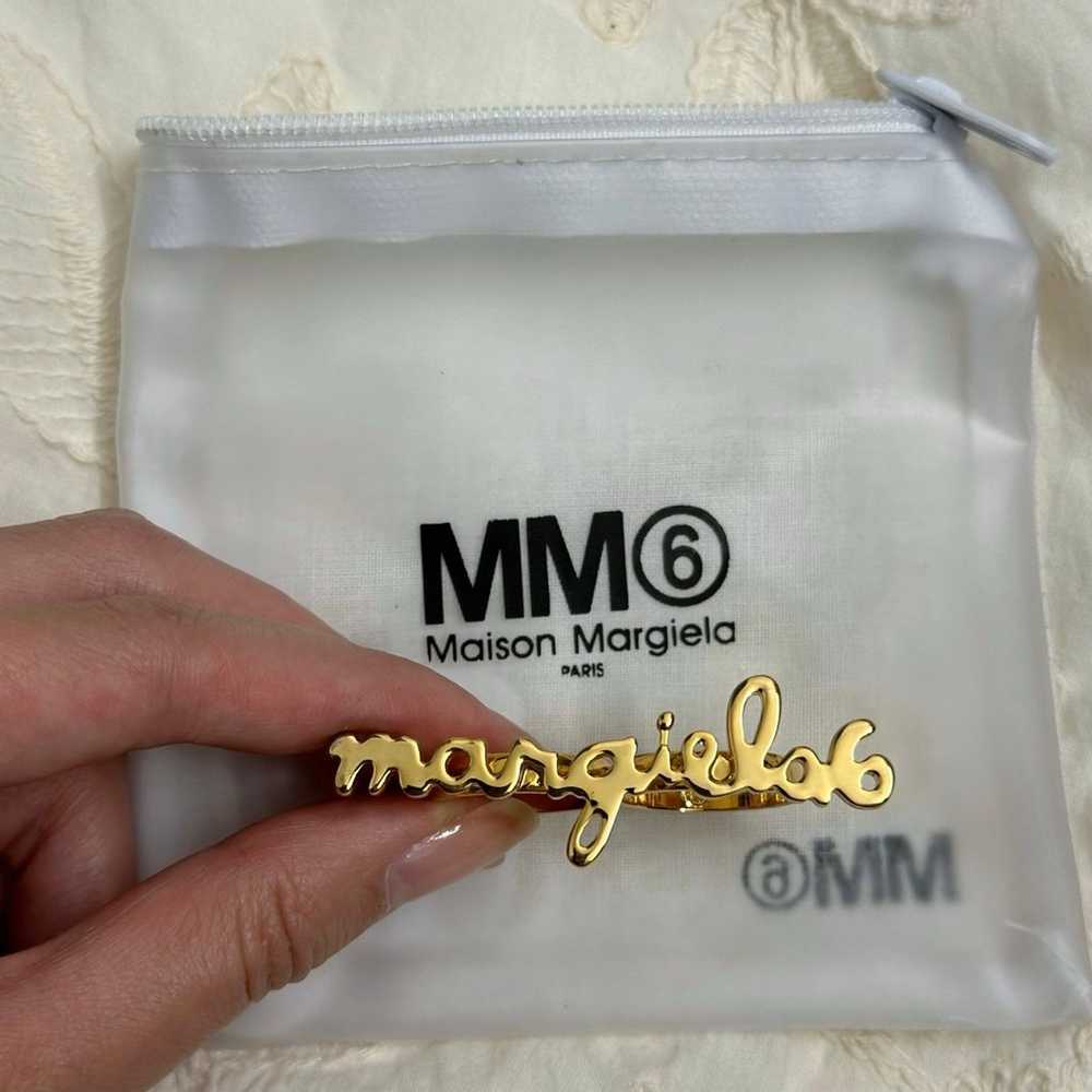 Maison Margiela MM6 Gold Double Ring Stack Logo - image 1