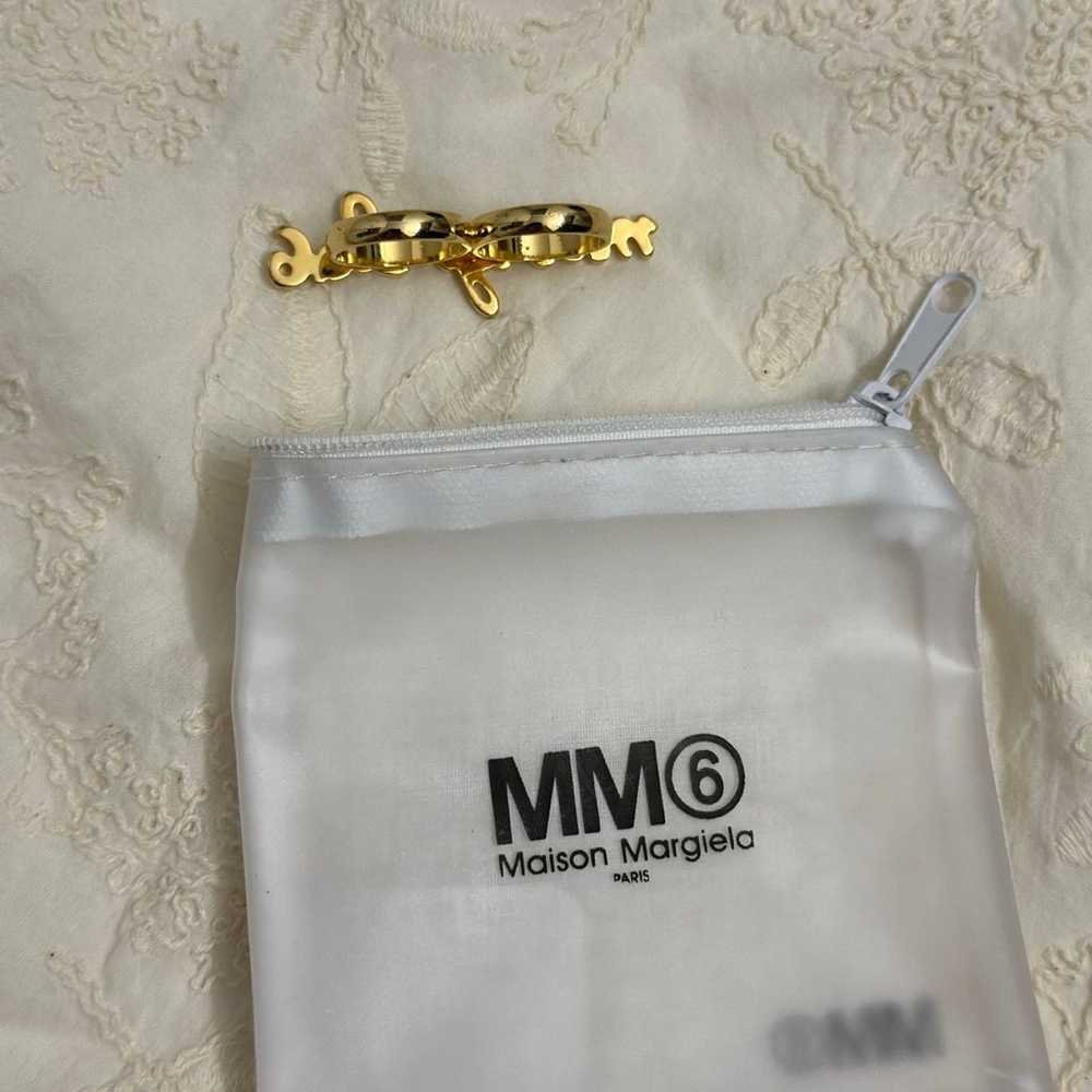 Maison Margiela MM6 Gold Double Ring Stack Logo - image 4