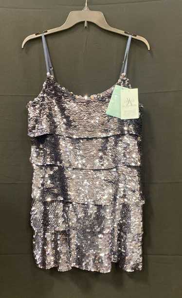 NWT Guess By Marciano Womens Silver Sequin Sleevel