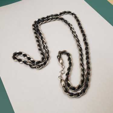 Hematite, RARE, Vintage, silver twist chain hemati