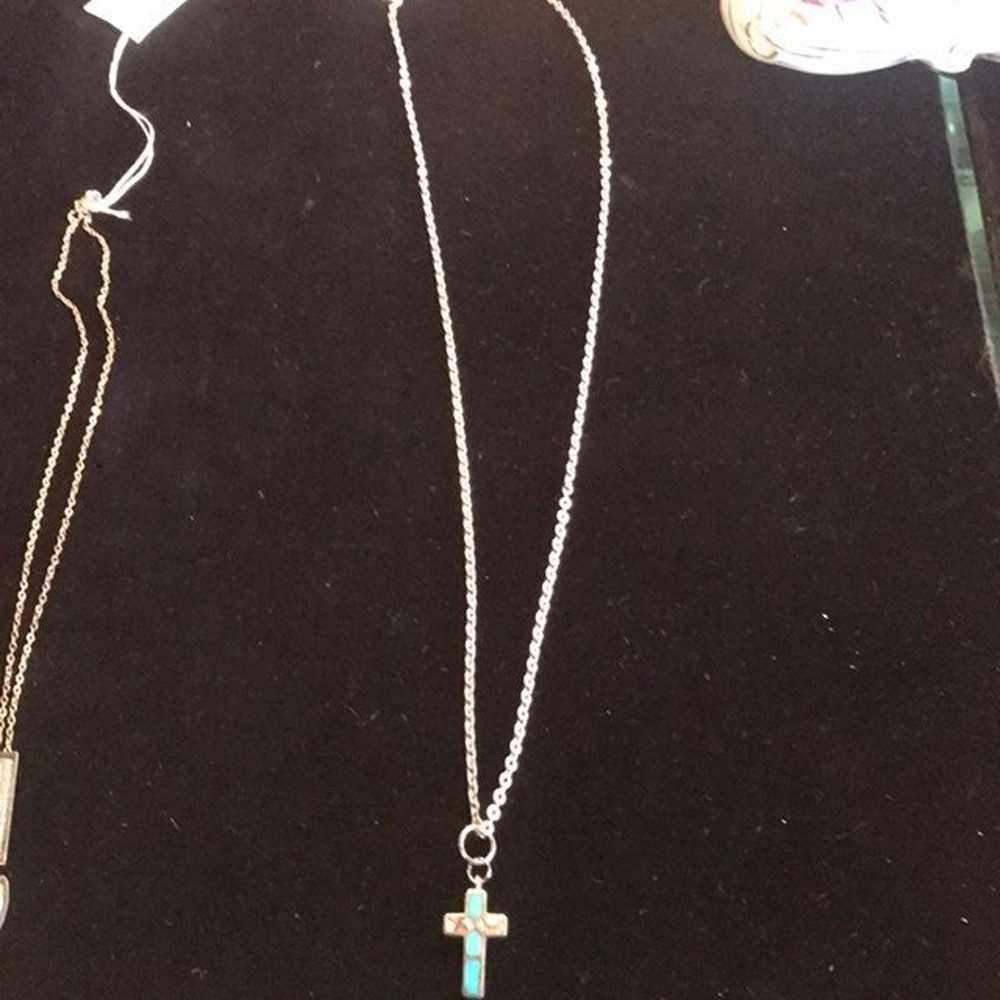 Turquoise silver cross - image 3