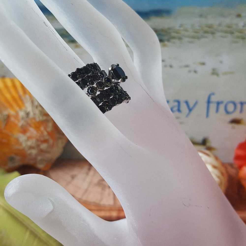 Black Spinel Band Rings - image 4