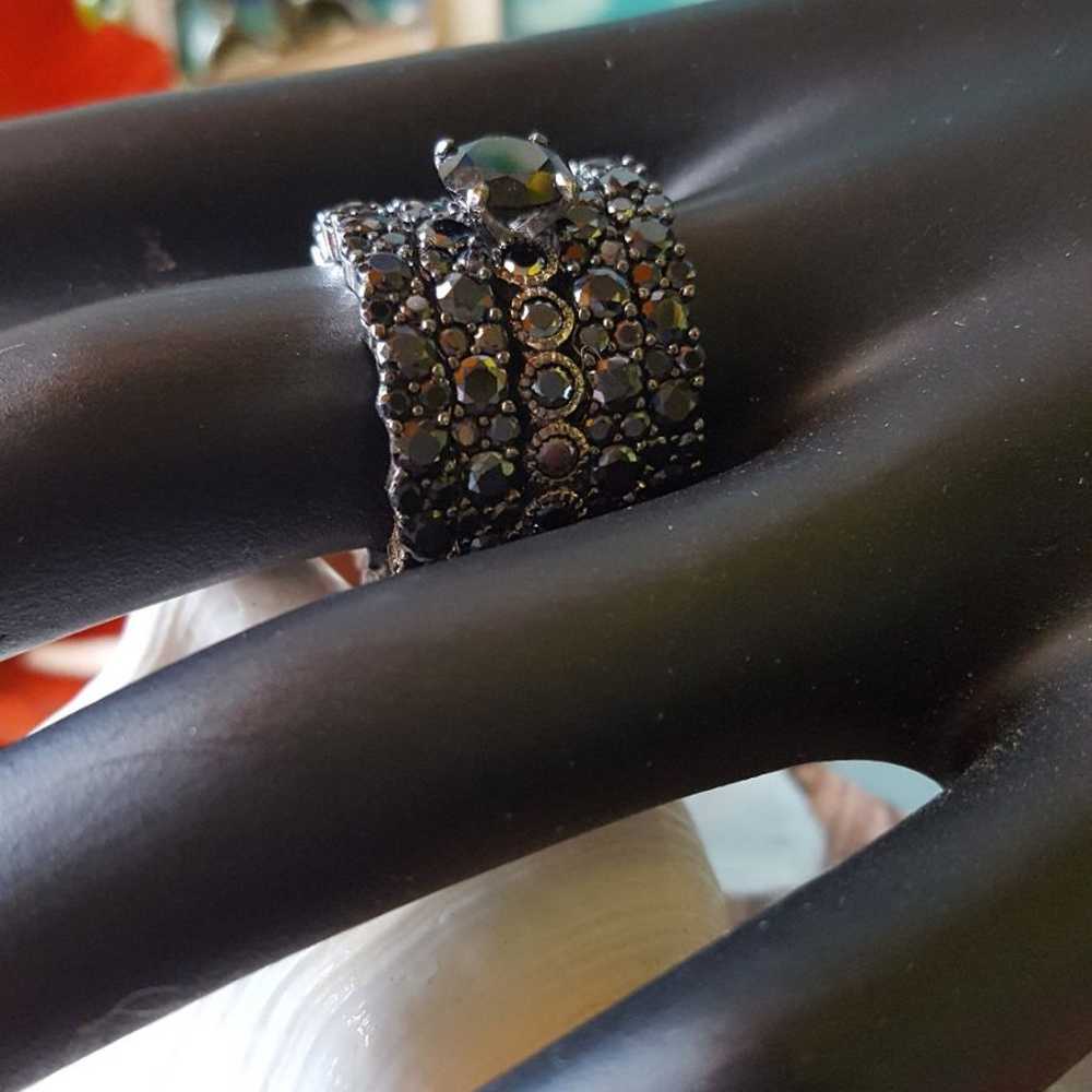 Black Spinel Band Rings - image 9