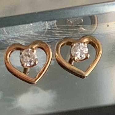 10k genuine gold and diamond girls earring 10kt so