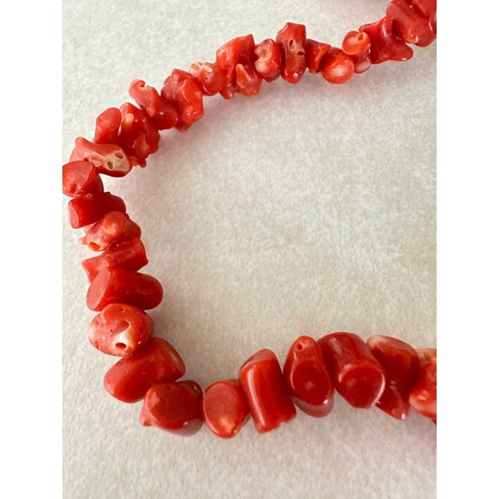 Vintage red orange graduated coral branch beads b… - image 2