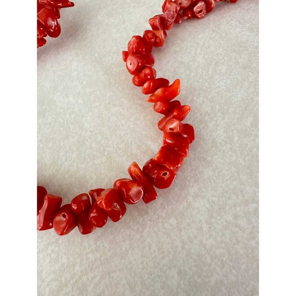 Vintage red orange graduated coral branch beads b… - image 3