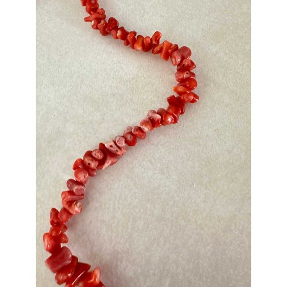 Vintage red orange graduated coral branch beads b… - image 4