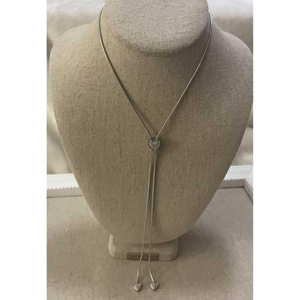 Vintage Pierre Balmain rhodium Over Silver Swarovski crystal heart bolero