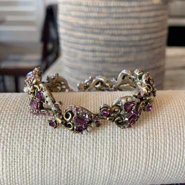 Holly Craft Corp. 1953 Vintage Amethyst Pearl Brac