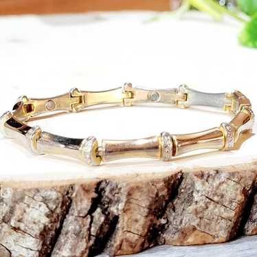 Gold & silver tone magnetic bracelet - image 1