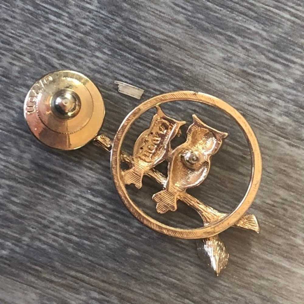 Vintage Avon Owl & Baby Pin Brooch - image 2