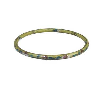 VINTAGE Cloisonné bangle Thin Floral Flowers 48443 - image 1