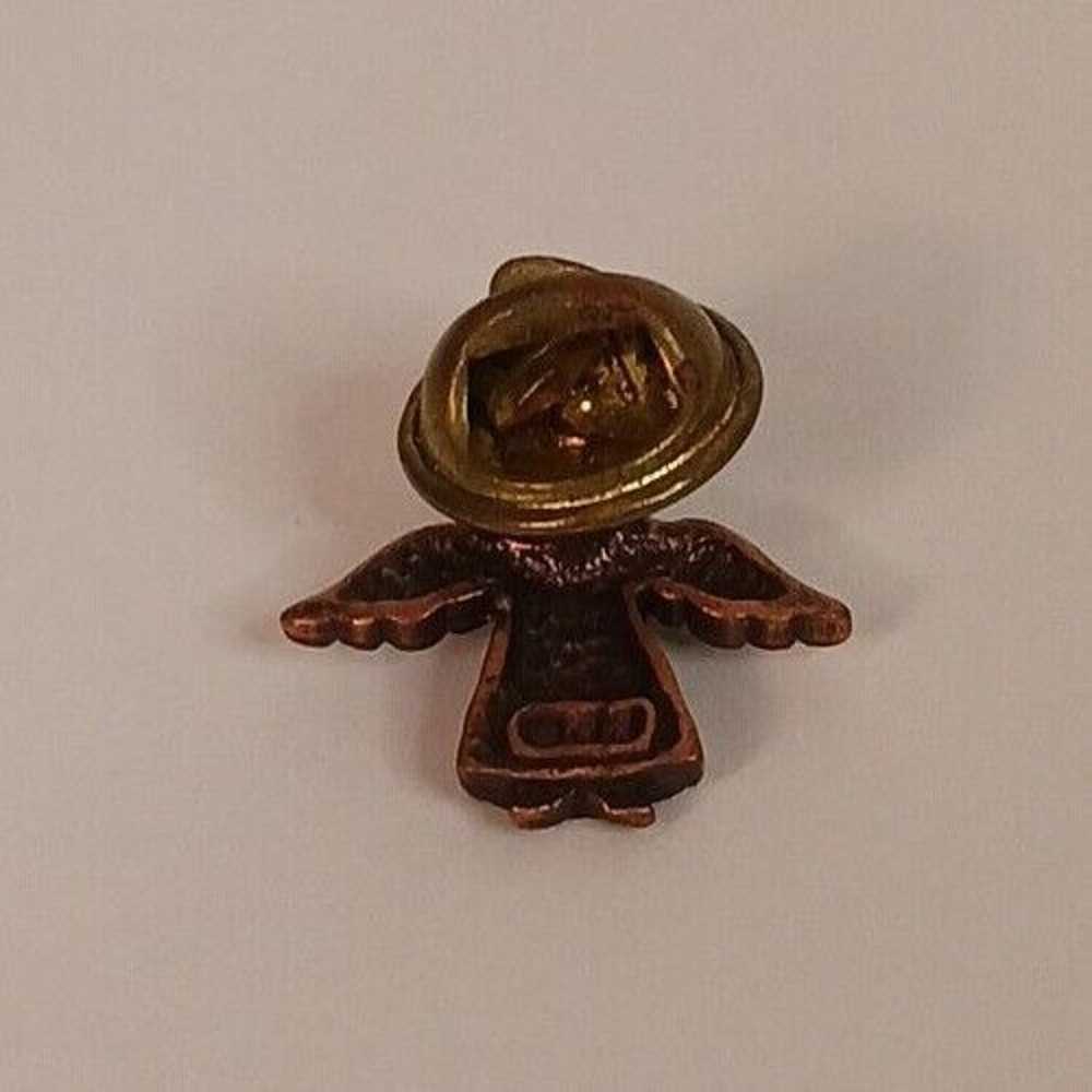 Angel With Rhinestone Lapel Pin Antique Signed JJ… - image 3