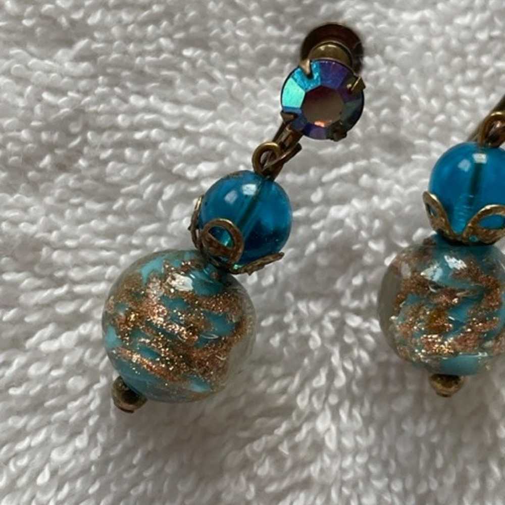 Two pair of Vintage Teal Earrings - image 2