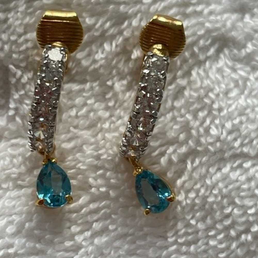 Two pair of Vintage Teal Earrings - image 3