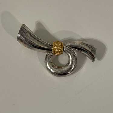 Vintage Anne Klein Two Tone Brooch - image 1