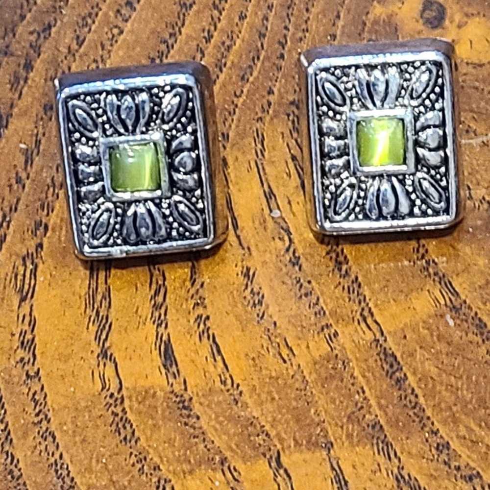 Vintage square pendant,w/earrings - image 2