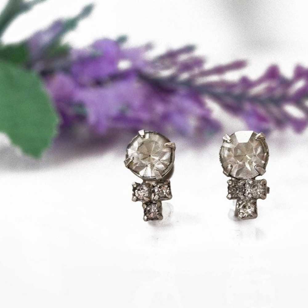 Vintage Simulated Diamond Earrings - image 2