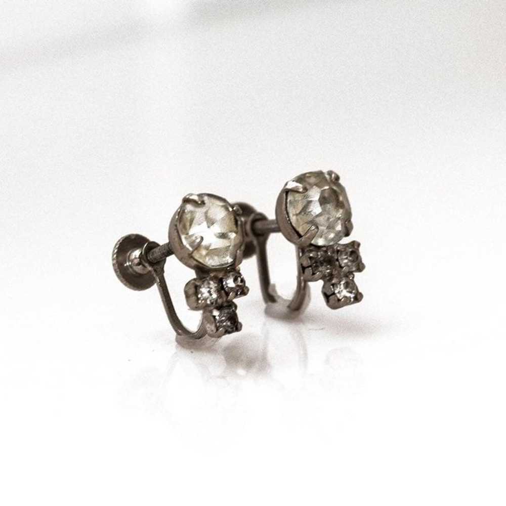 Vintage Simulated Diamond Earrings - image 3