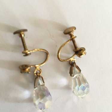 crystal tear drop earrings - image 1