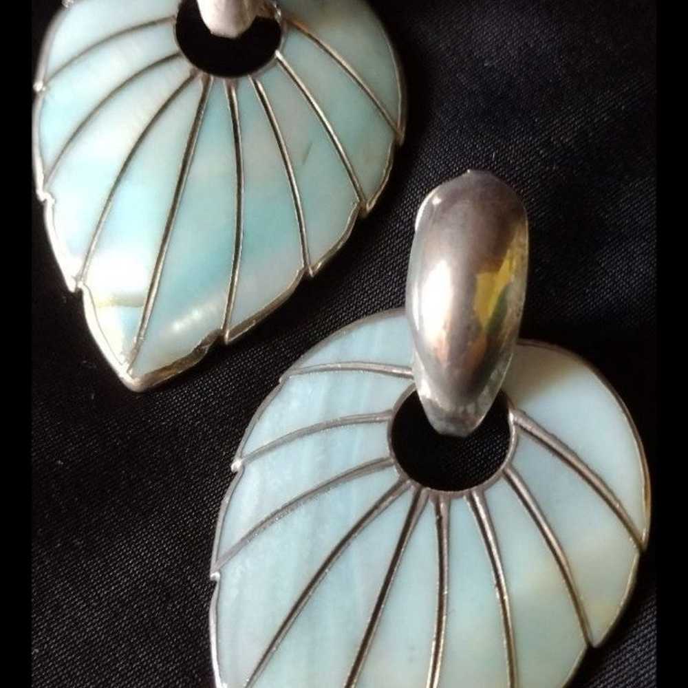 2 pair of vintage abalone Earrings. - image 3