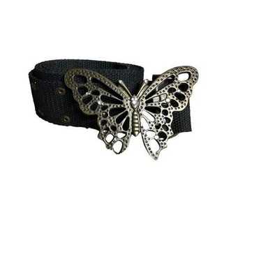 Vintage Y2k Butterfly Metal Belt Buckle Black Ant… - image 1