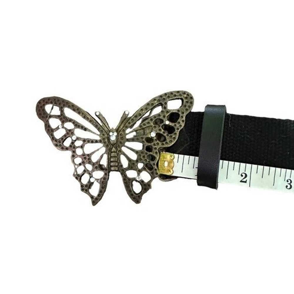 Vintage Y2k Butterfly Metal Belt Buckle Black Ant… - image 5