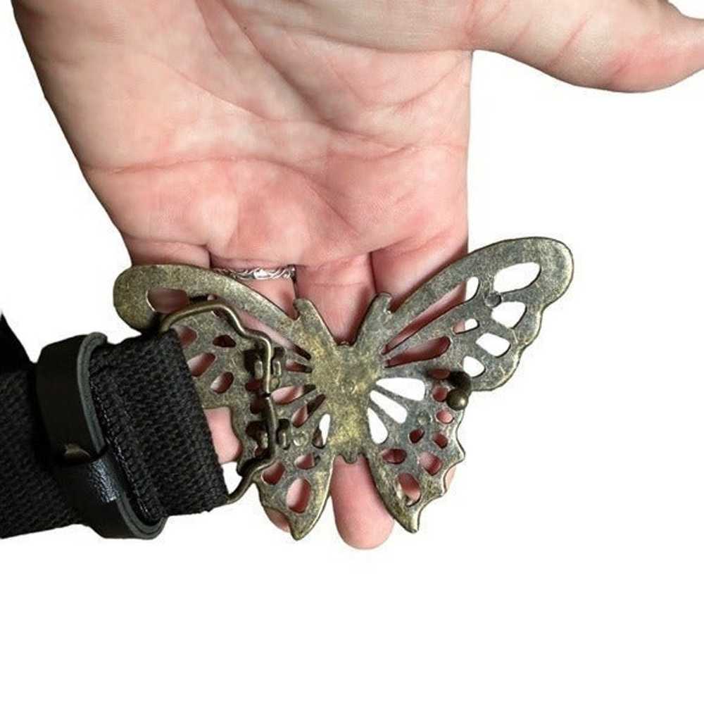 Vintage Y2k Butterfly Metal Belt Buckle Black Ant… - image 7