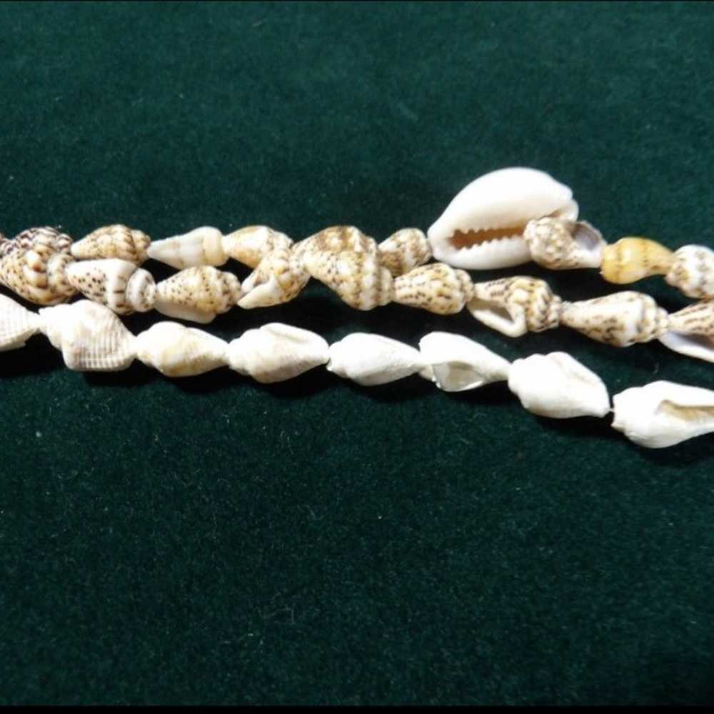 (3) Vintage Necklaces Sea Shell 18" - image 2