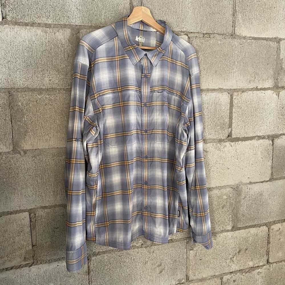 Rei REI Coop Shirt Men Large Blue Plaid Window St… - image 1