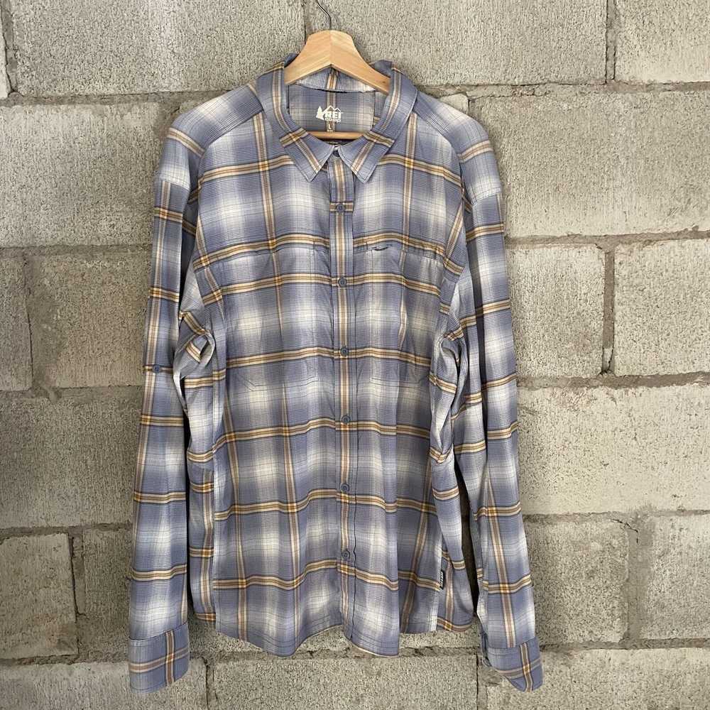 Rei REI Coop Shirt Men Large Blue Plaid Window St… - image 2