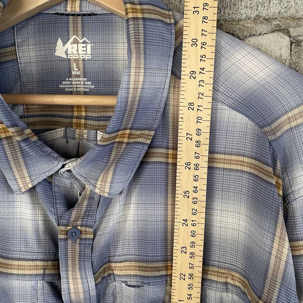 Rei REI Coop Shirt Men Large Blue Plaid Window St… - image 9