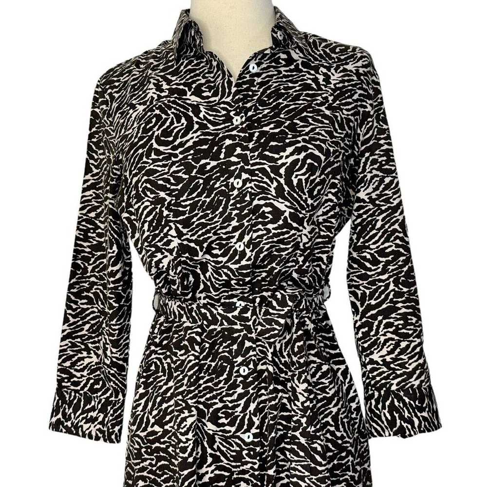 Other MG SILK Collection Zebra Print Collared Min… - image 3