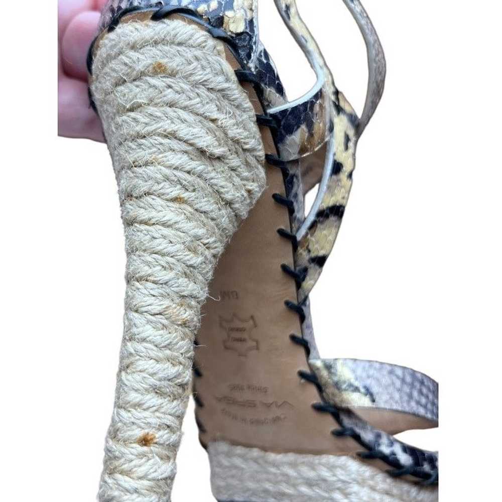 1 Via Spiga Snake Leather Platform Sandals Jute H… - image 12