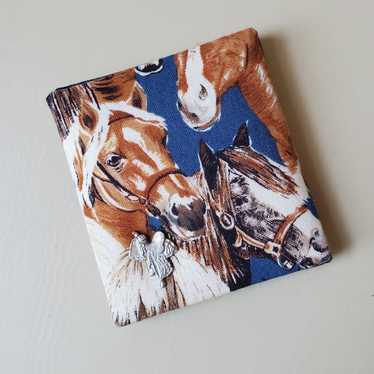 Handmade horse print fabric smart wallet vintage