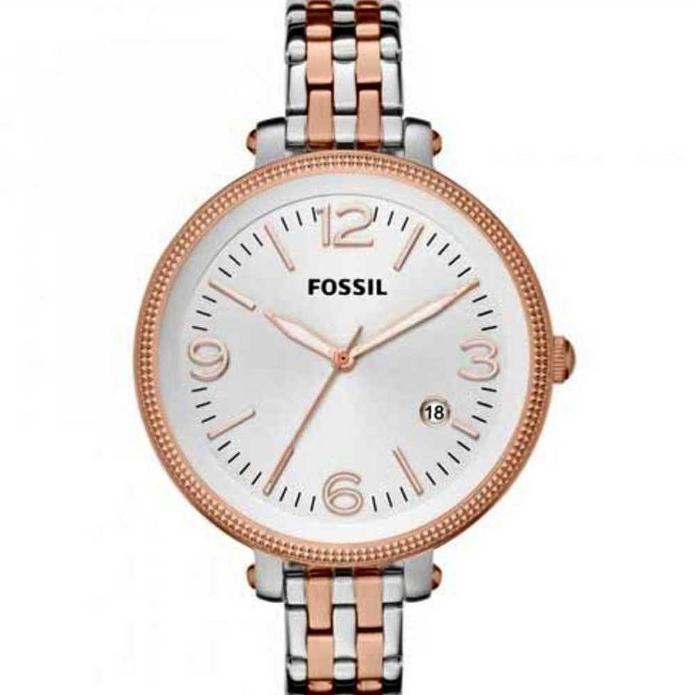 Vintage Fossil Heather 2 Tone Silver Rose Gold Dr… - image 1