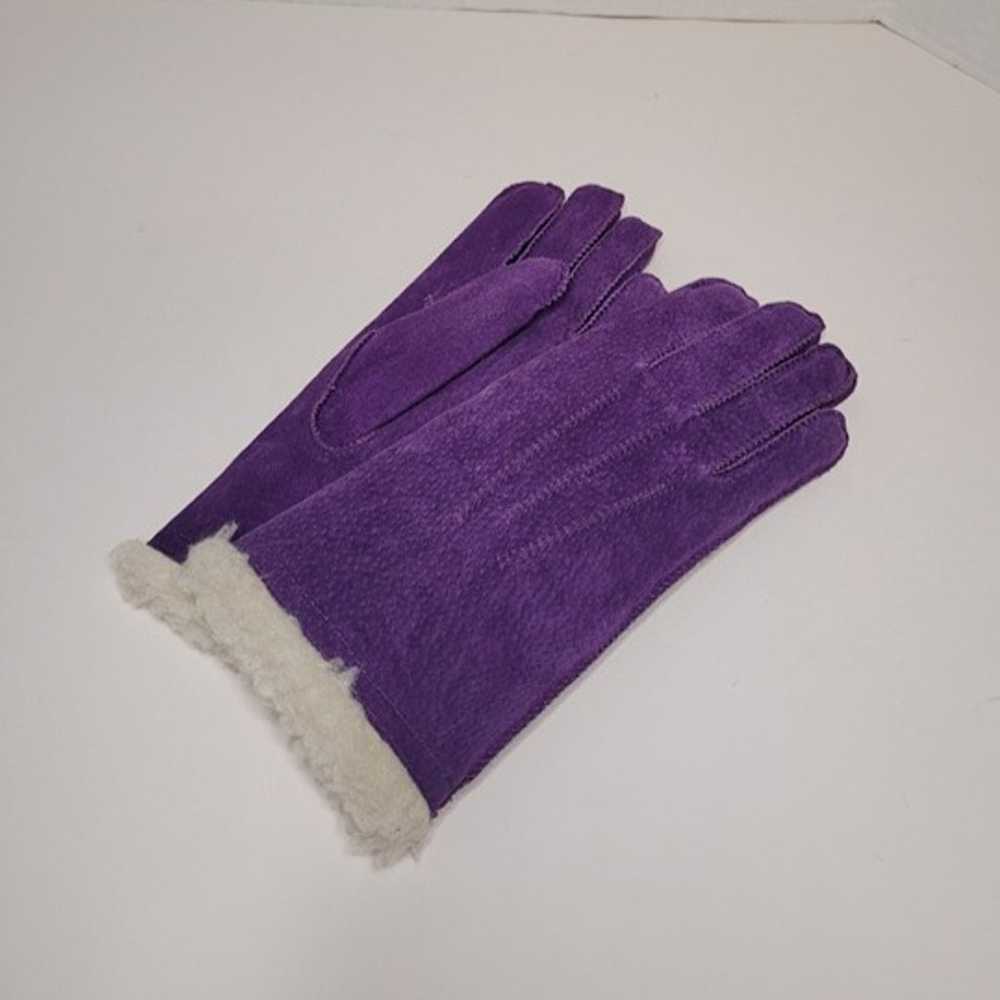 Purple Faux Suede and Shearling Womens Vintage Gl… - image 1