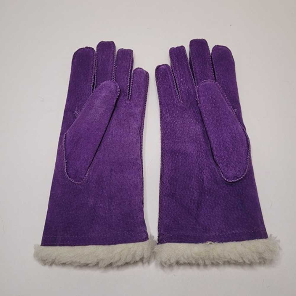 Purple Faux Suede and Shearling Womens Vintage Gl… - image 2