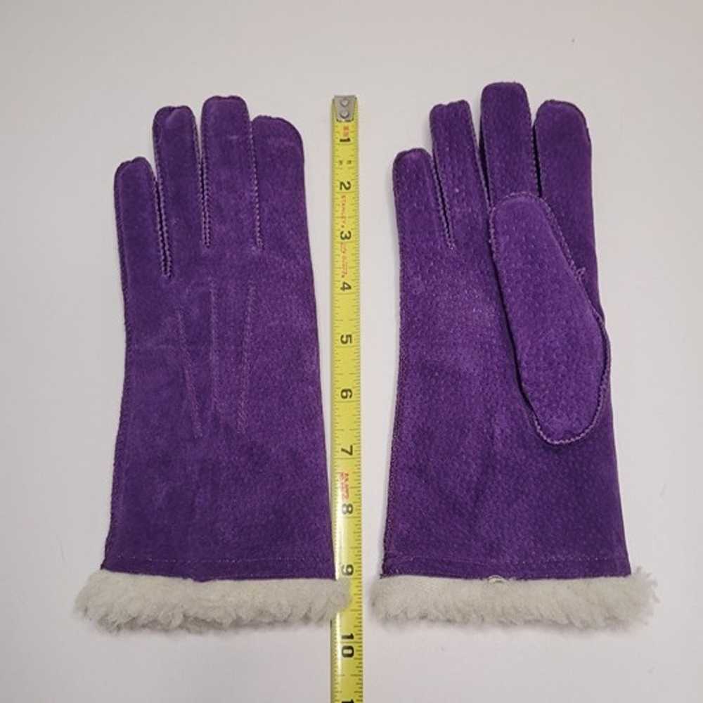 Purple Faux Suede and Shearling Womens Vintage Gl… - image 5