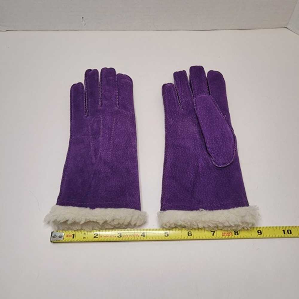 Purple Faux Suede and Shearling Womens Vintage Gl… - image 6