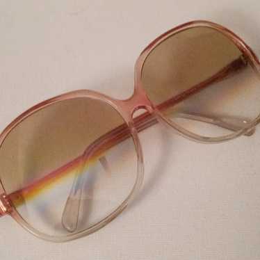 Rare Large Vintage Pink Tinted Eyeglasses NOS