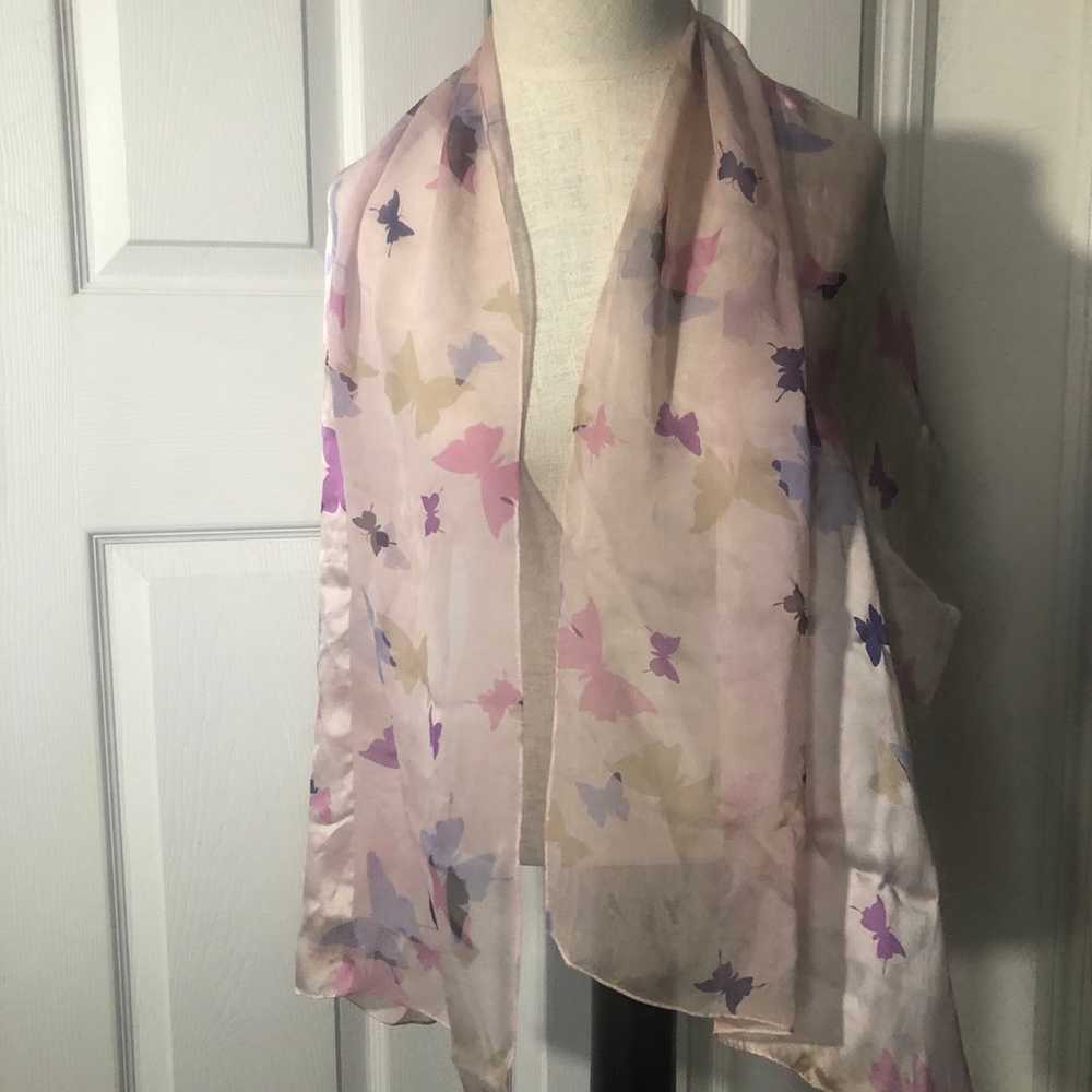 Vintage Echo Silk Butterfly Scarf - image 3