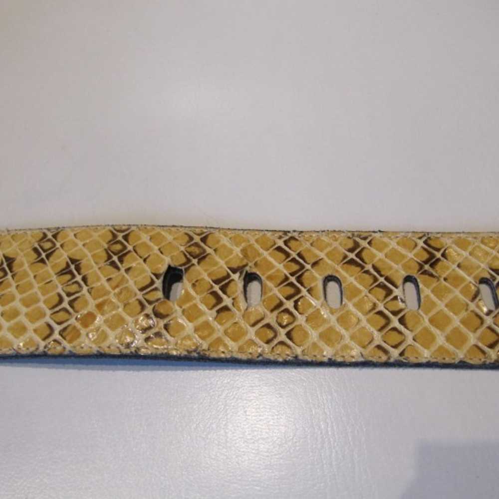 Vintage Krizia Yellow Snakeskin Belt - image 4