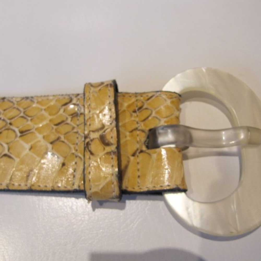 Vintage Krizia Yellow Snakeskin Belt - image 5