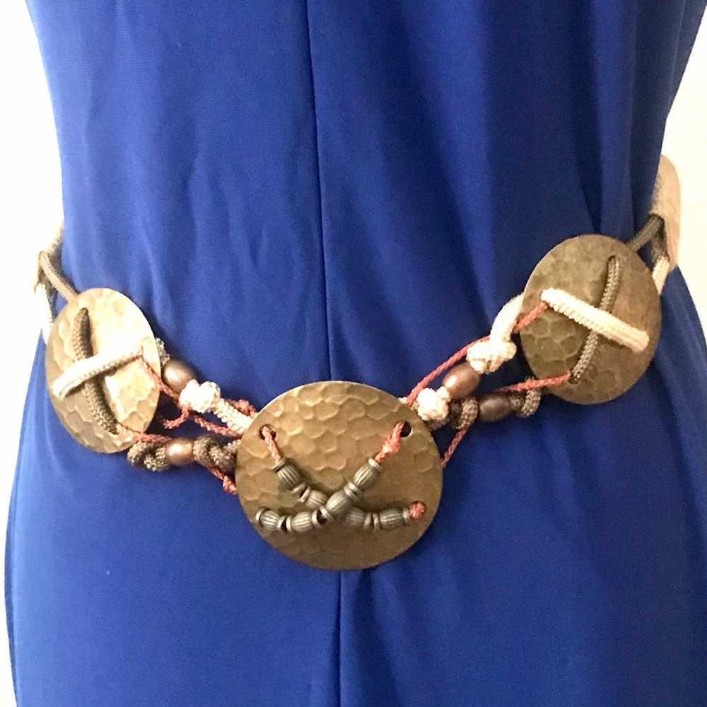 Lovely Hammered Brass Boho Belt - image 1