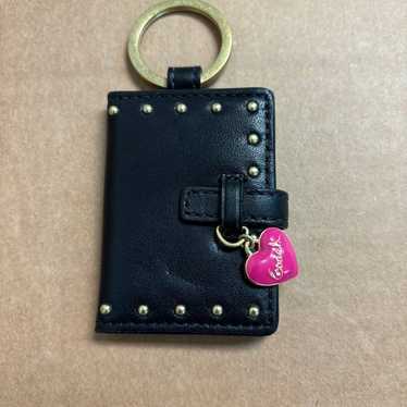 Coach Key Chain Leather 2 photo holder with Pink … - image 1